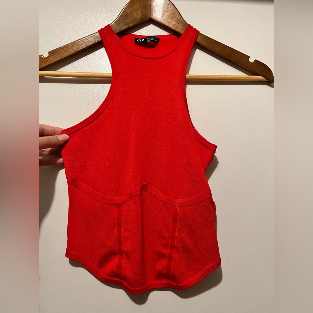 Zara, red top